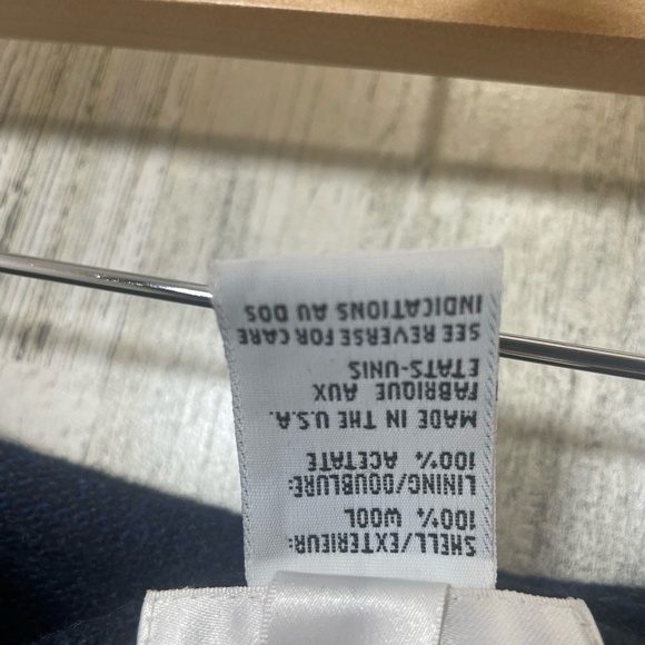 Talbots Vintage Wrap Skirt size 10 Dark Blue Black Plaid 100% Wool Office Preppy - Picture 7 of 7